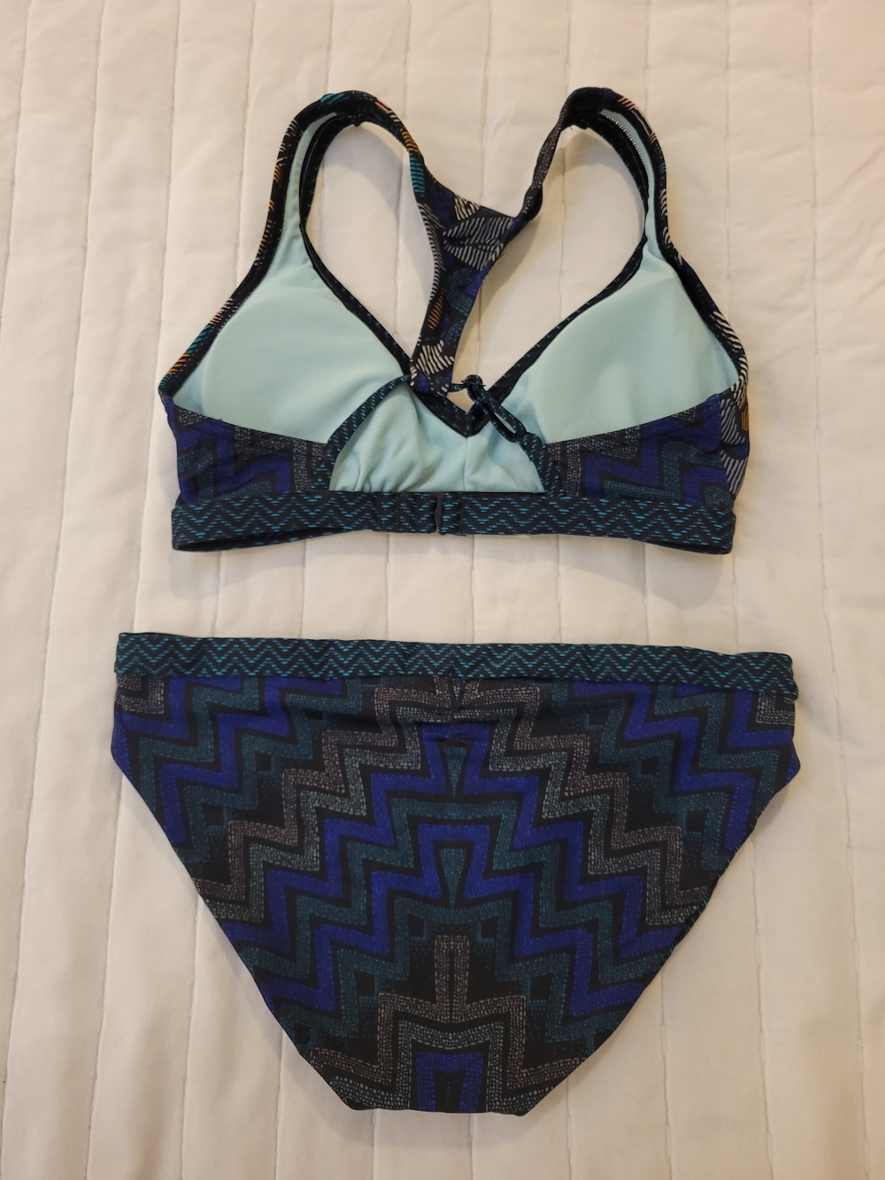 Prana Multicolor Floral  Bikini - Teal/Blue/Orange/Black - Picture 2 of 4